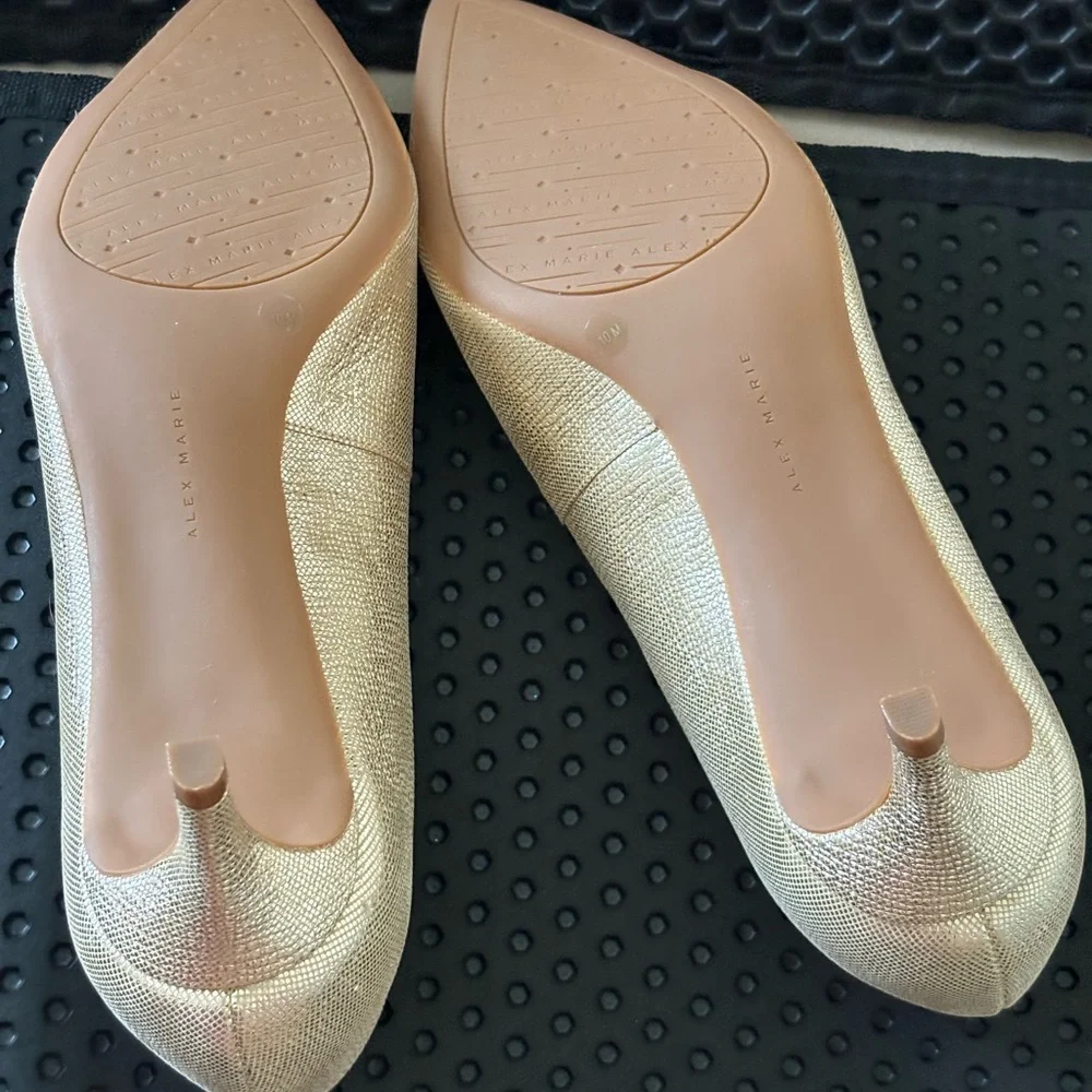 Alex Marie Elegant Gold Heels shoes
